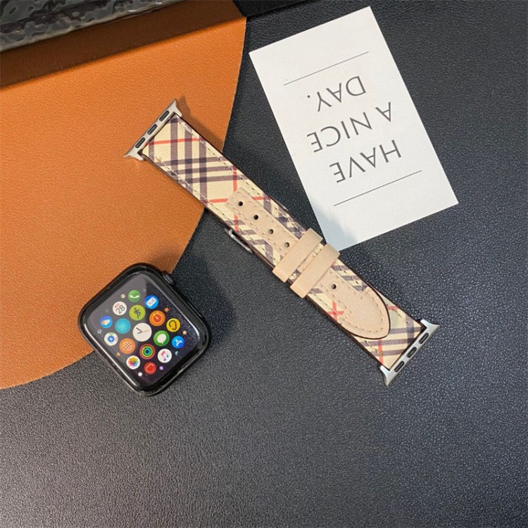 Burberry バーバリーブランド Apple Watch 9 10 ultra バンド 華奢革 交換バンド高級感 Apple Watch 10 9 8 7 se2/6/5/4/3/2/1ベルト 軽量 フィット 通気性ハイブランドアップルウォッチ10 9 8/se2革ベルト 耐久性ブランド apple watch ultra 2 49mmシリコンバンド 痛くない