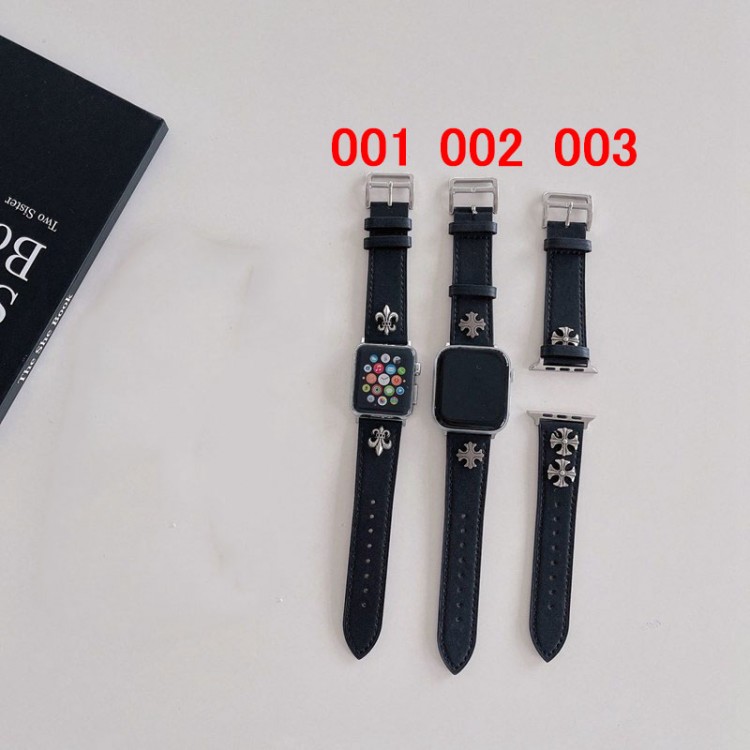 クロムハーツ Chrome Hearts ブランド Apple Watch 9 10 ultra バンド 華奢革 交換バンド高級感 Apple Watch 10 9 8 7  se2/6/5/4/3/2/1ベルト 軽量 フィット 通気性ブランドiwatch 7 8 9 バンド 丈夫ブランド apple watch ultra 2 49mmシリコンバンド 痛くない