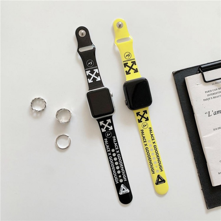 Off-White オフホワイトブランド Apple Watch 10/9 ultra バンド 華奢革 交換バンド アップルウォッチ ultra 49mmブランドベスト高級感 Apple Watch 10 9 8 7  se2/6/5/4/3/2/1ベルト 軽量 フィット 通気性ブランド apple watch ultra 2 49mmシリコンバンド 痛くない