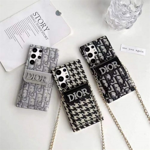 Dior ギャラクシーs23 s24 ultra Plus ブランドケース ポケット付き ディオール Galaxy s23/s24 ultraスマホケース 斜め掛け galaxy s24 ultra/s23 s22ケース 落下保護 galaxy s23/s24ブランドケース 女性向け