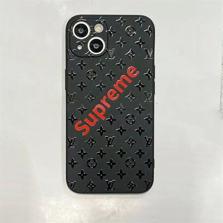 Lv ルイヴィトン Supreme シュプリーム ハイブランドアイフォン15プロ/14/13スマホケース男女兼用携帯カバーiphone15/14/13Pro Maxハイエンドiphone15Pro Max/14plusカバー