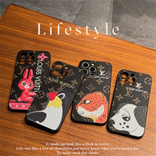 ブランド Lv ルイヴィトン男女兼用携帯カバー かわいい動物の柄 iphone16/15/14/13Pro Maxケース レディース向け iphone16/15/14/13Proケース 面白い iphone16/15/14ブランドケースメンズレディース