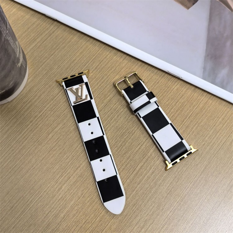 Lv ルイヴィトンブランド Apple Watch 9 10 ultra バンド 華奢革 交換バンド アップルウォッチ ultra 49mmブランドベスト高級感 Apple Watch 10 9 8 7  se2/6/5/4/3/2/1ベルト 軽量 フィット 通気性ブランドiwatch 7 8 9 10バンド 丈夫