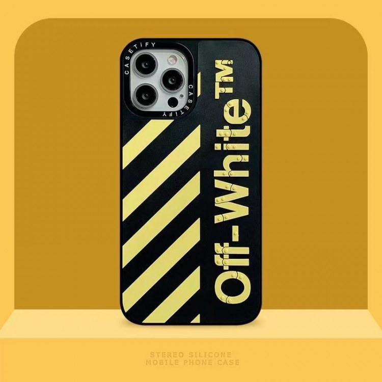 Off-White オフホワイトハイブランドアイフォン16 15プロ/14/13スマホケースレディース向けiphone16/15/14/13Proケースかわいいアイフォン16/15プロ/14/13カバー