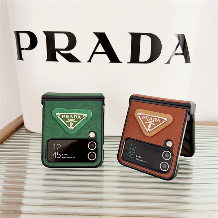 Prada プラダgalaxy z flip5/6/4ブランドケースコピーgalaxy z flip5 4 3ハイブランドケースメンズレディースケース折りたたみ型ギャラクシーz flip6 5/z flip4ケースメンズ