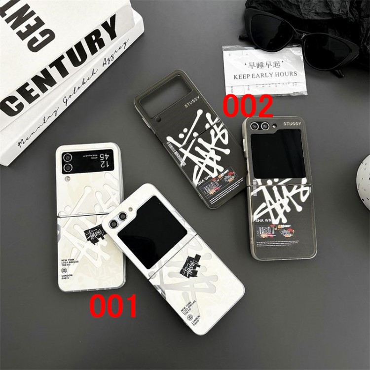 Stussy ステューシーgalaxy z flip5 6 4 3ブランドケースコピーハイブランドgalaxy z flip6 5/z flip4/z flip3折りたたみケースファッションgalaxy z flip6 5/z flip4/z flip3ケースブランド高級感galaxyz flip5/z flip4ブランドケース