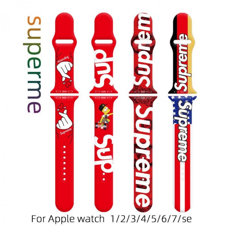 Supreme シュプリームブランド Apple Watch 10 9 ultra バンド 華奢革 交換バンド高級感 Apple Watch9 8 7  se2/6/5/4/3/2/1ベルト 軽量 フィット 通気性男性向けアップルウオッチ se2/7 8 9 スポーツベルト 上質ブランド apple watch ultra 2 49mmシリコンバンド 痛くない