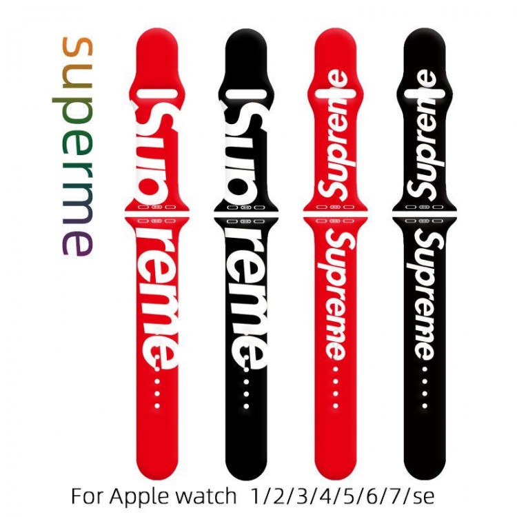 Supreme シュプリームブランド Apple Watch 10 9 ultra バンド 華奢革 交換バンド高級感 Apple Watch9 8 7  se2/6/5/4/3/2/1ベルト 軽量 フィット 通気性男性向けアップルウオッチ se2/7 8 9 スポーツベルト 上質ブランド apple watch ultra 2 49mmシリコンバンド 痛くない