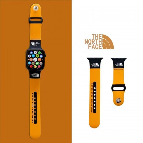 ザノースフェイス Apple Watch 9 ultra バンド シリコン 交換バンド THE NORTH FACEブランド Apple Watch9 8 7  se2/6/5/4/3/2/1ベルト 軽量 フィット 通気性男性向けアップルウオッチ se2/7 8 9 スポーツベルト 上質ブランド apple watch ultra 2 49mmシリコンバンド 痛くない