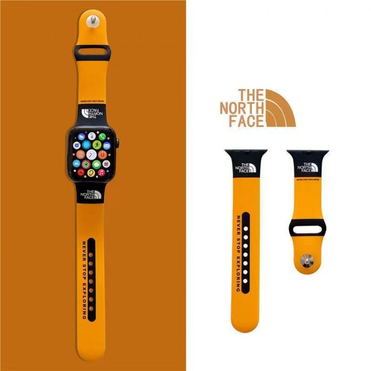 ザノースフェイス Apple Watch 9 ultra バンド シリコン 交換バンド THE NORTH FACEブランド Apple Watch9 8 7  se2/6/5/4/3/2/1ベルト 軽量 フィット 通気性男性向けアップルウオッチ se2/7 8 9 スポーツベルト 上質ブランド apple watch ultra 2 49mmシリコンバンド 痛くない