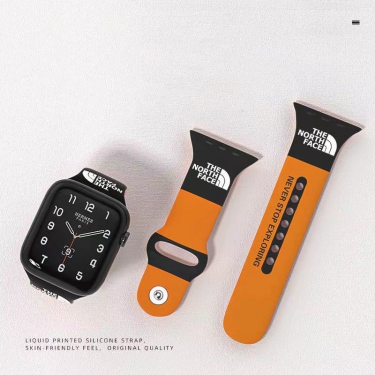 ザノースフェイス Apple Watch 9 ultra バンド シリコン 交換バンド THE NORTH FACEブランド Apple Watch9 8 7  se2/6/5/4/3/2/1ベルト 軽量 フィット 通気性男性向けアップルウオッチ se2/7 8 9 スポーツベルト 上質ブランド apple watch ultra 2 49mmシリコンバンド 痛くない