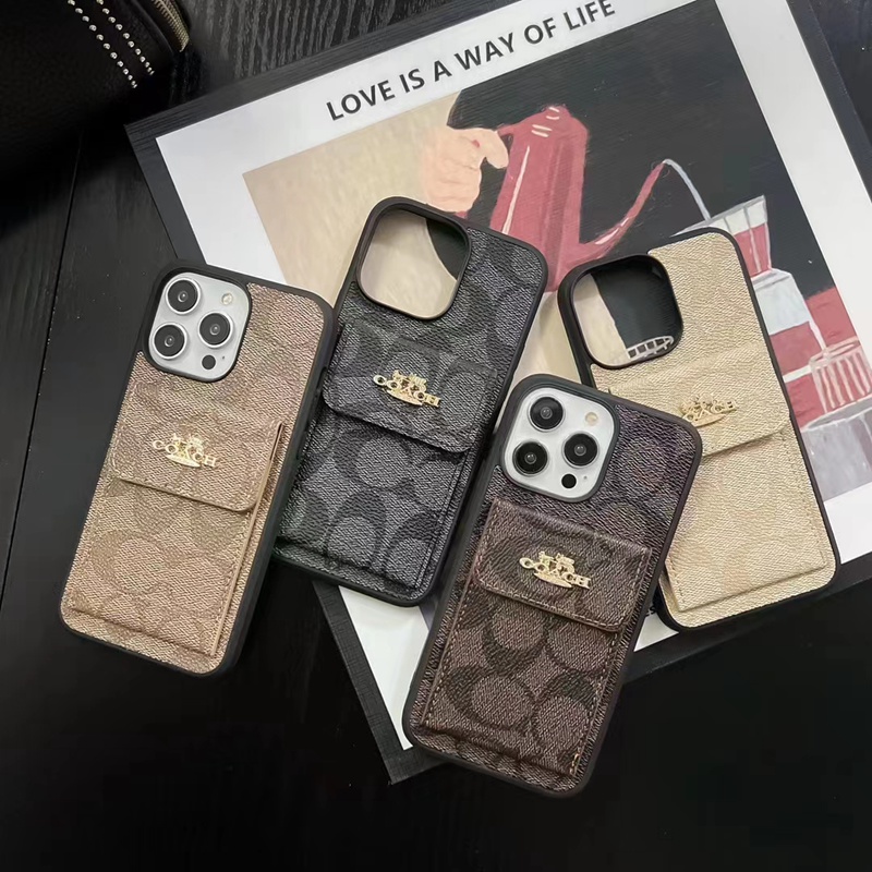 coachブランドiphone16/15/14Proメンズケース